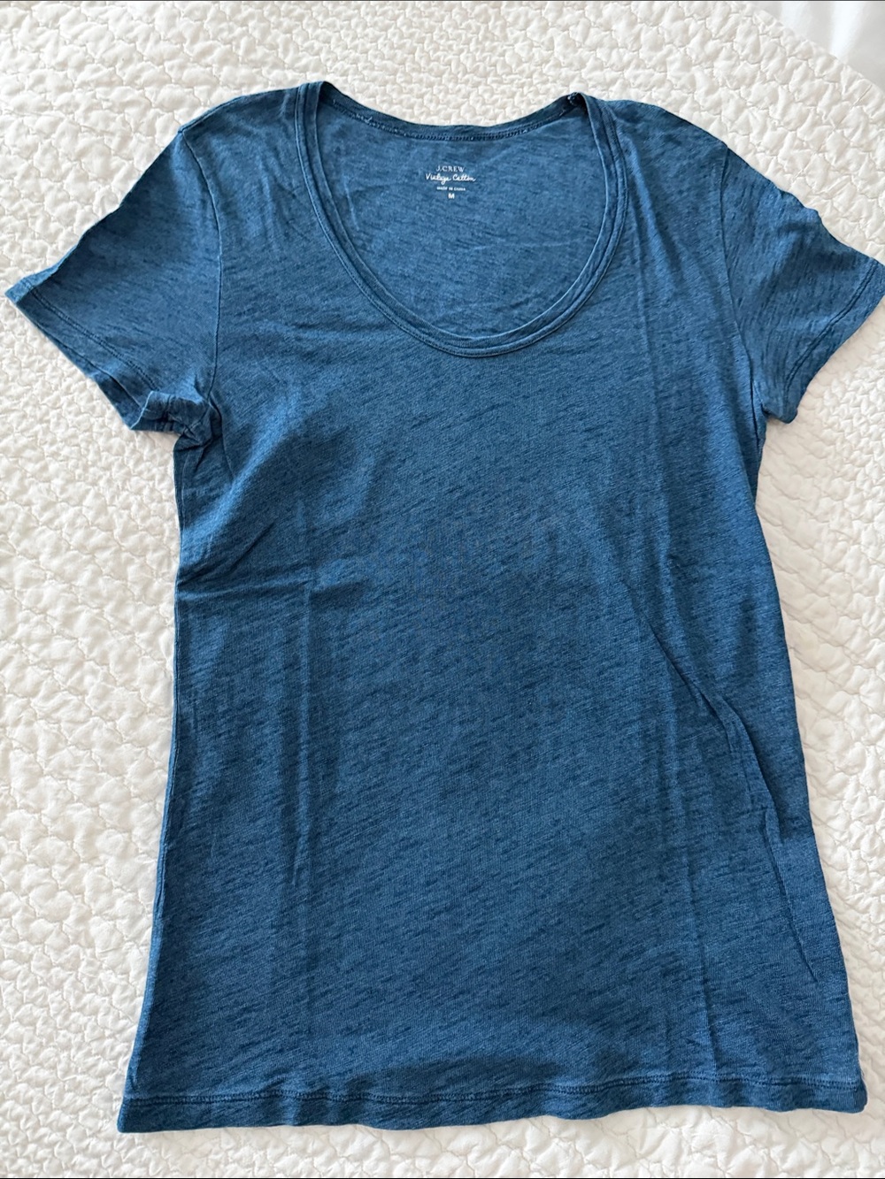 J. Crew Heathered Teal Scoop Neck Short Sleeve Vintage Cotton Tee
